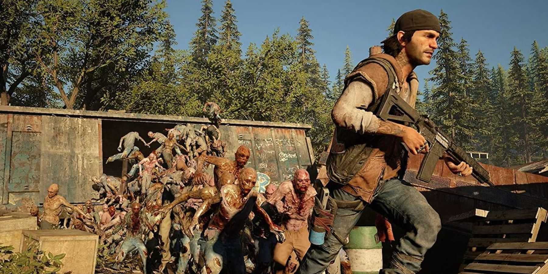 Deacon herding a horde of Freakers in Days Gone