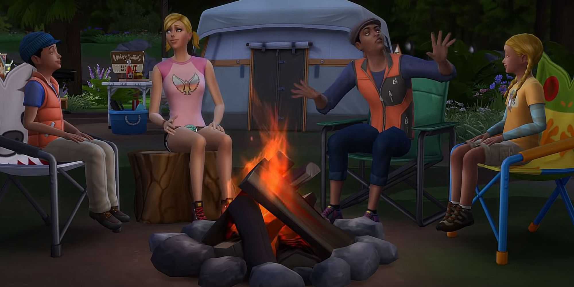 Simlish sims camping