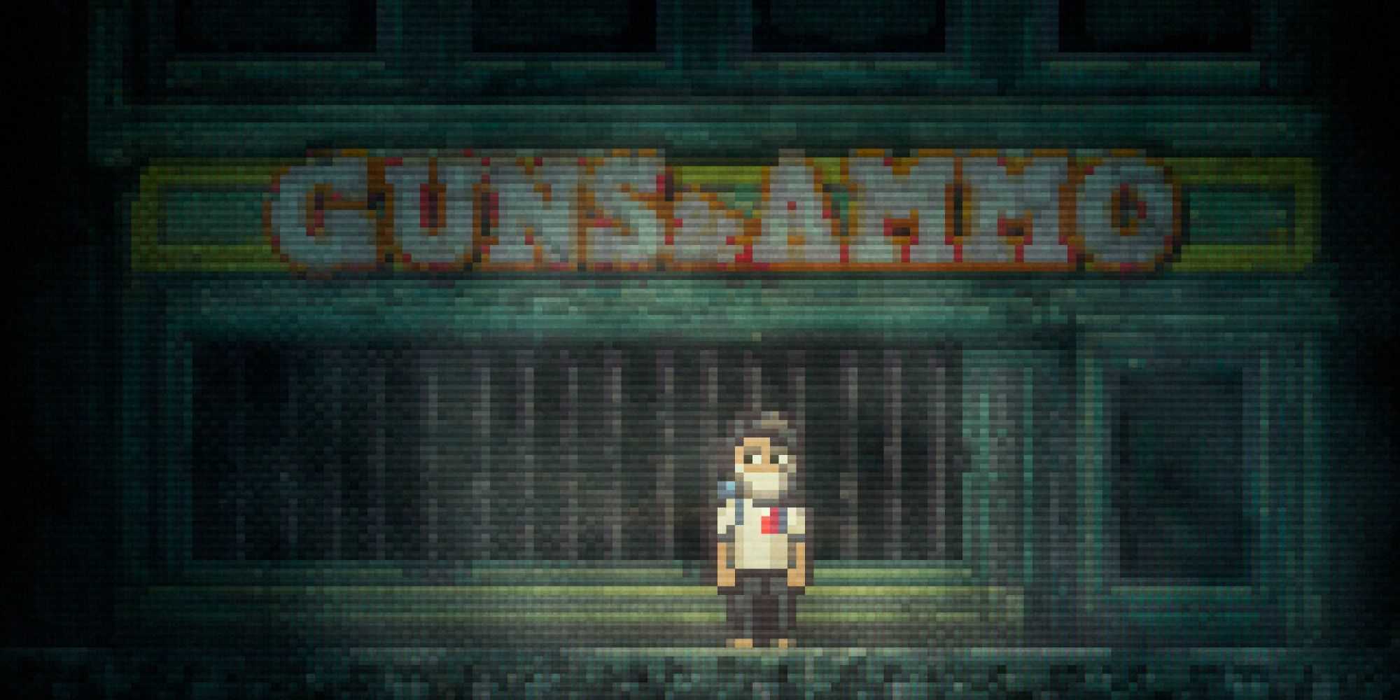 The player in front of a store in Lone Survivor: The Director's Cut