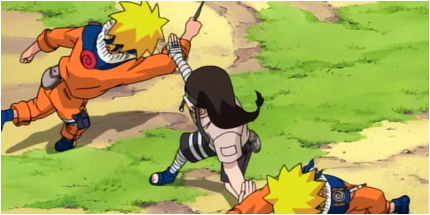 Naruto lutando contra Neji nos exames Chunin