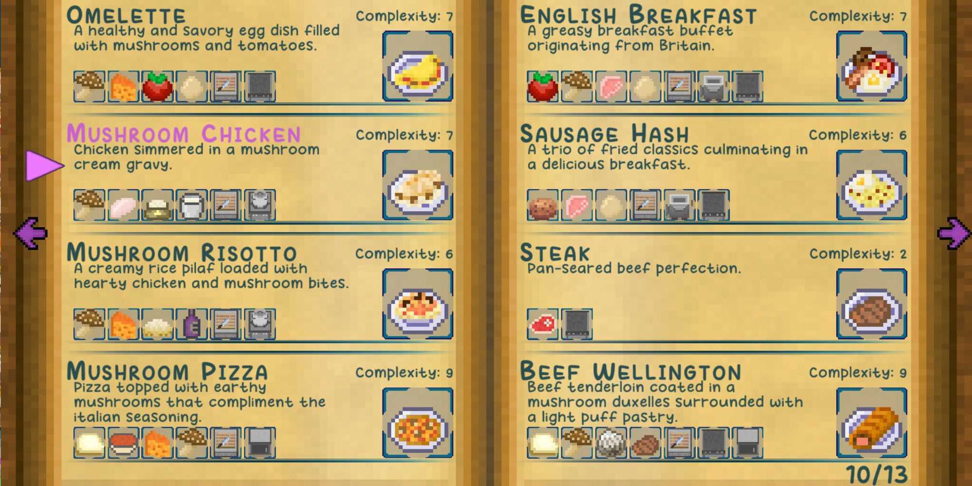 The recipe book in Bone’s Cafe