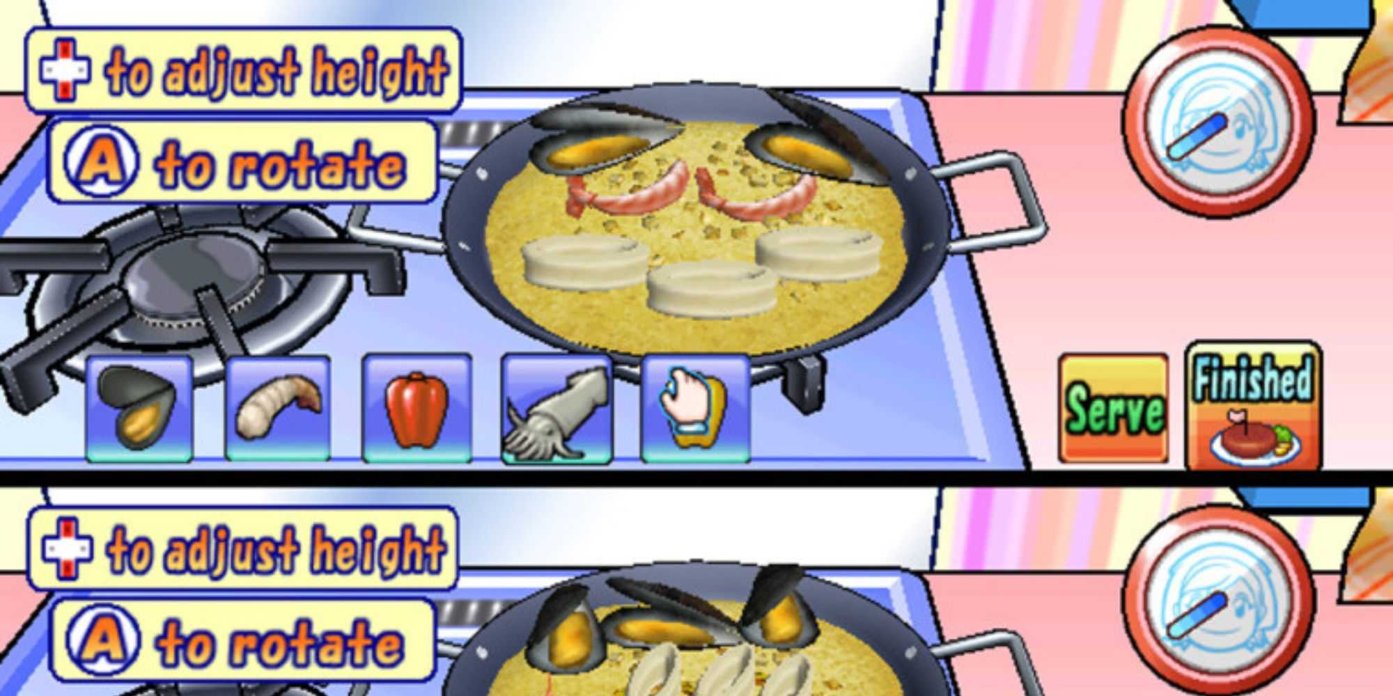 A mini-game in Cooking Mama: Cook Off