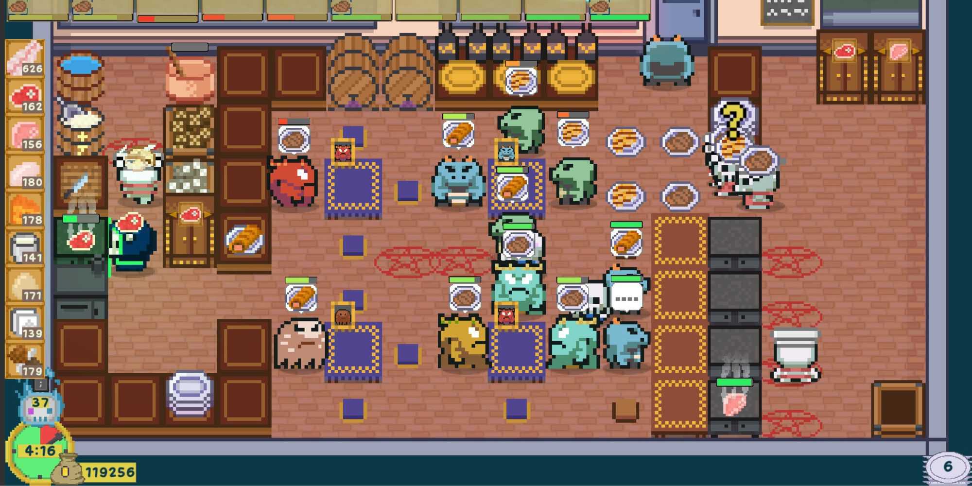 A player cooking in Bone’s Cafe