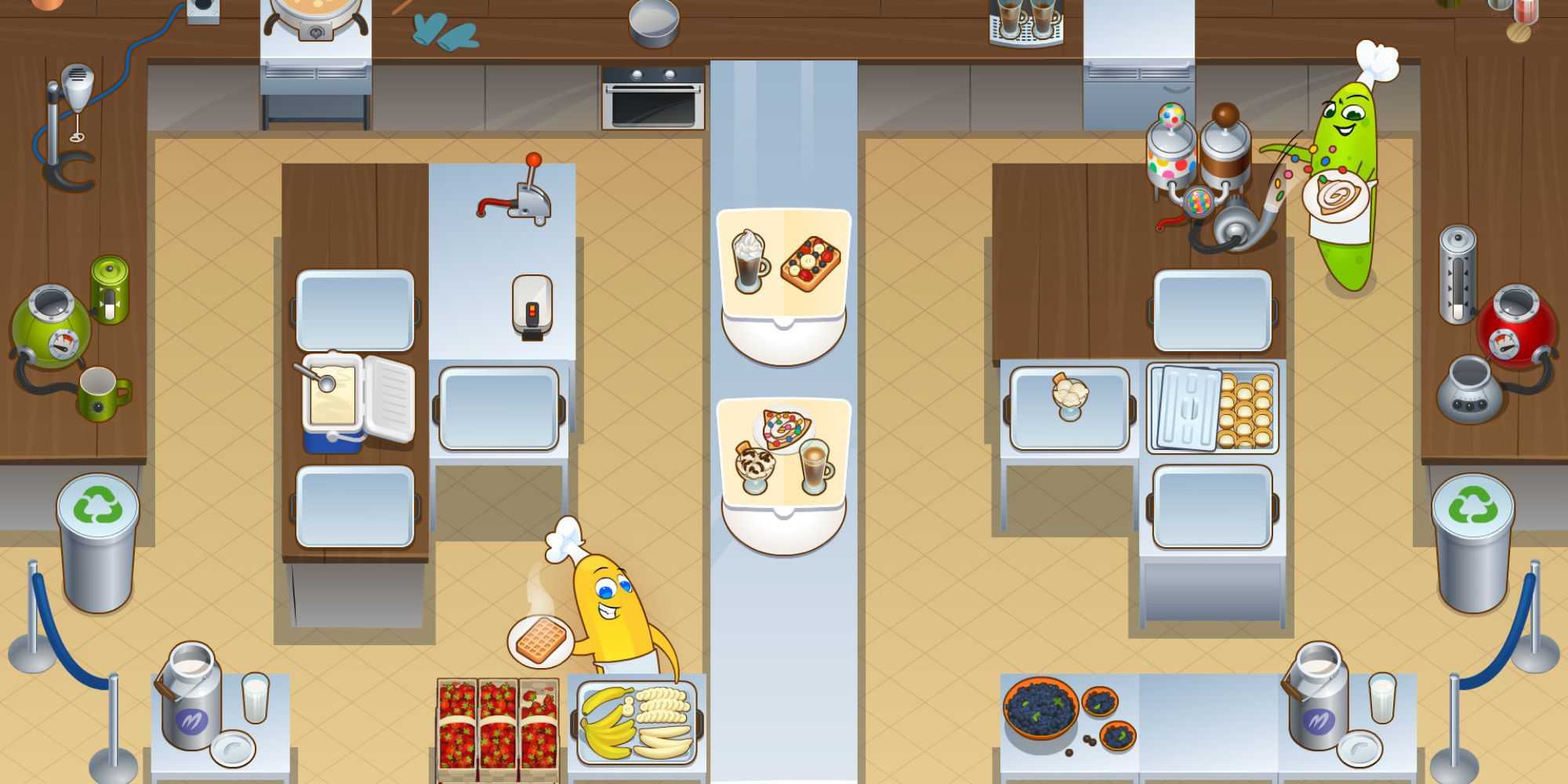 Two players doing different things in Let’s Cook Together