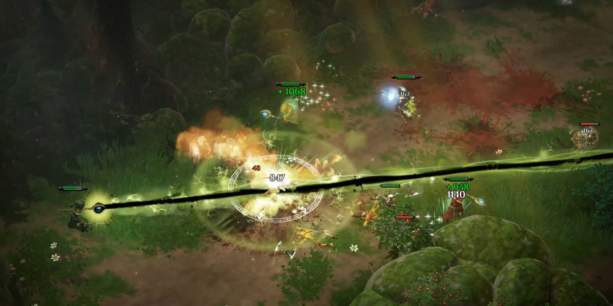 Um raio verde gigante em Magicka 2