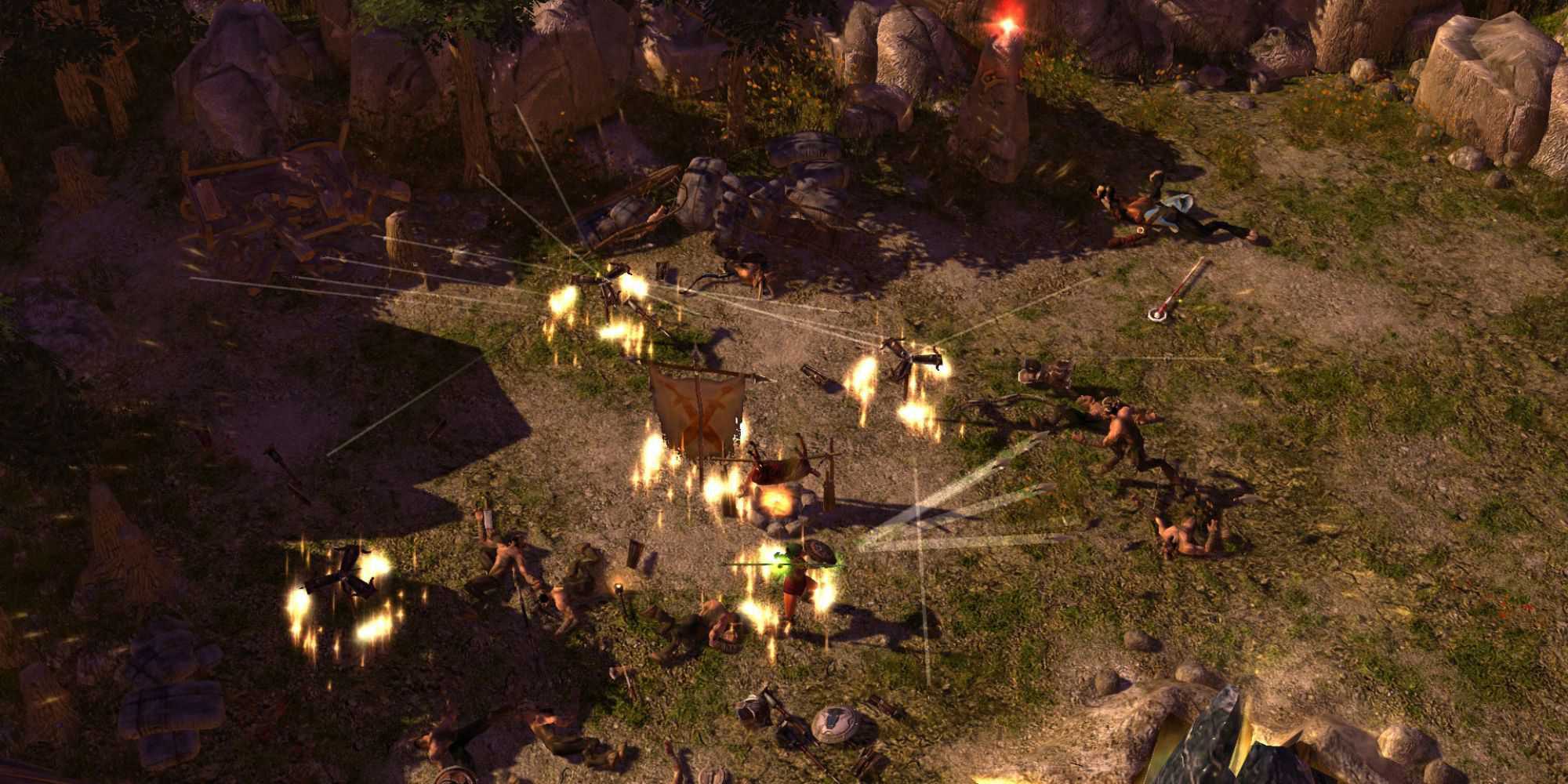 Uma batalha em Titan Quest