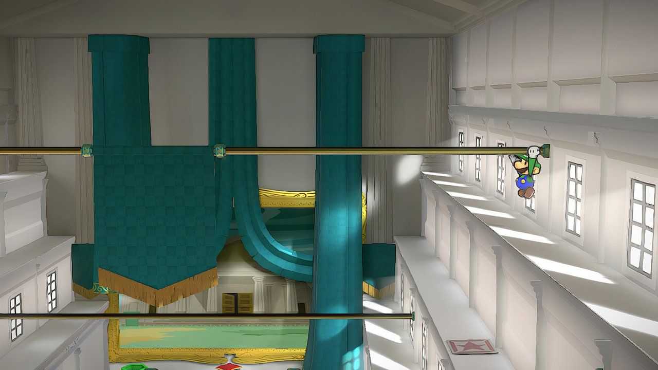 Image of Mario on the top ledge on the right side in Paper Mario TTYD