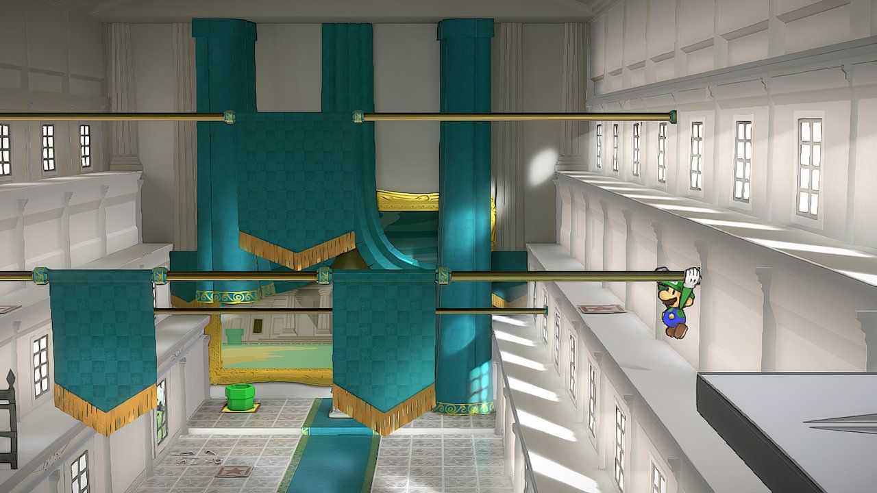 Image of Mario on the upper ledge on the right side in Paper Mario TTYD