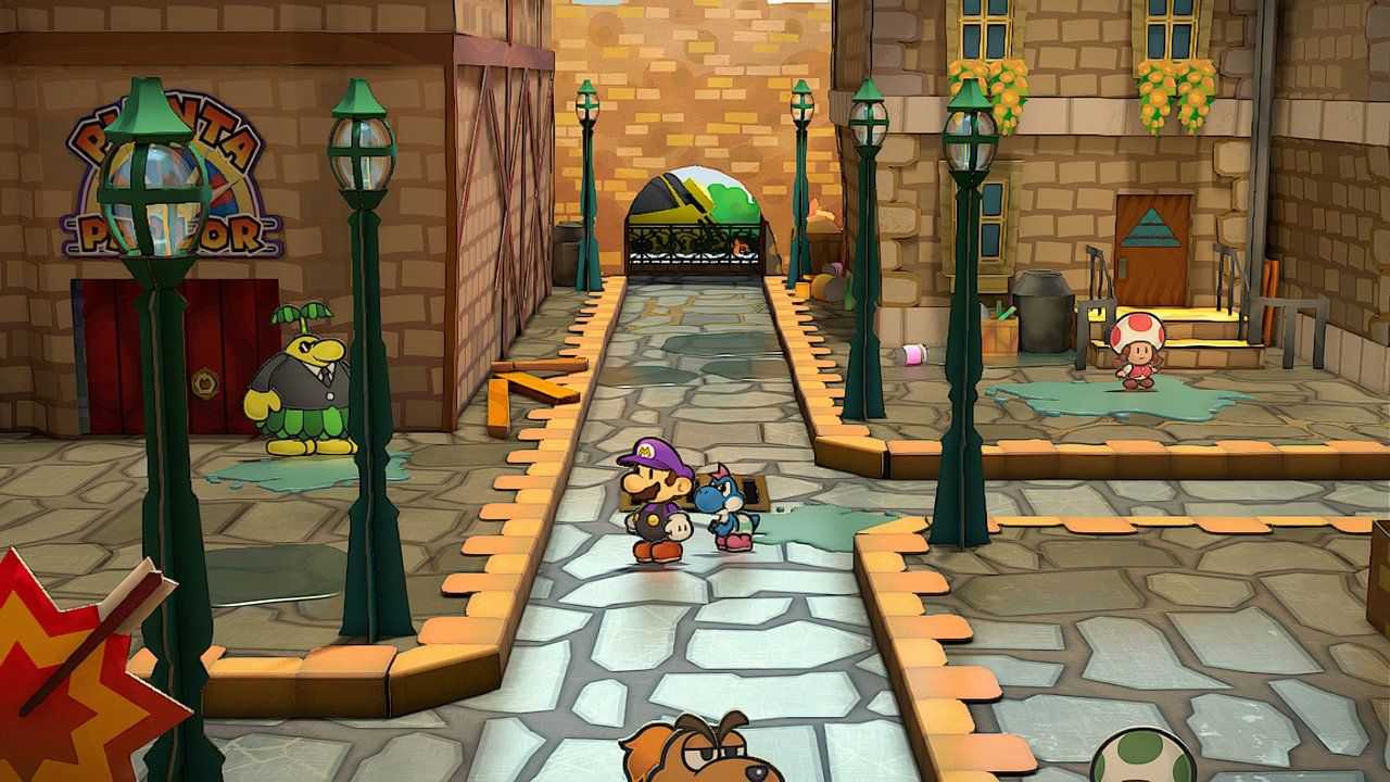 Image of Mario wearing the Waluigi costume in Paper Mario TTYD