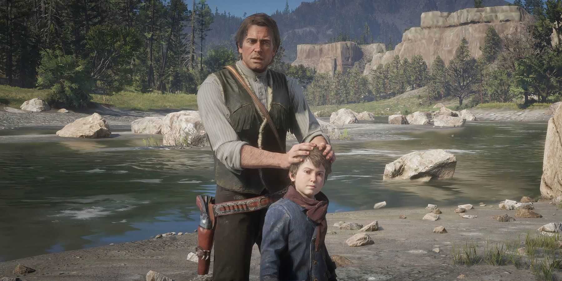 Arthur and Jack after meeting the Pinkertons in RDR2