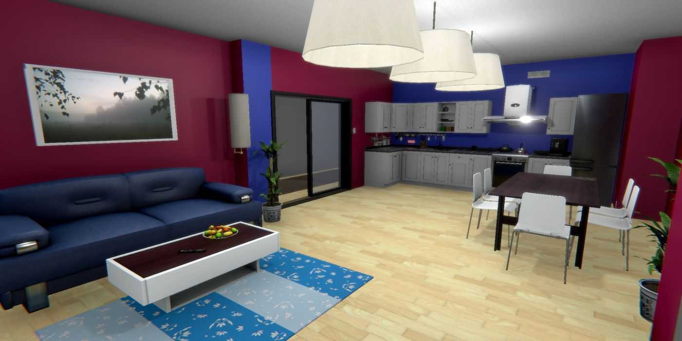 A living room in House Flipper