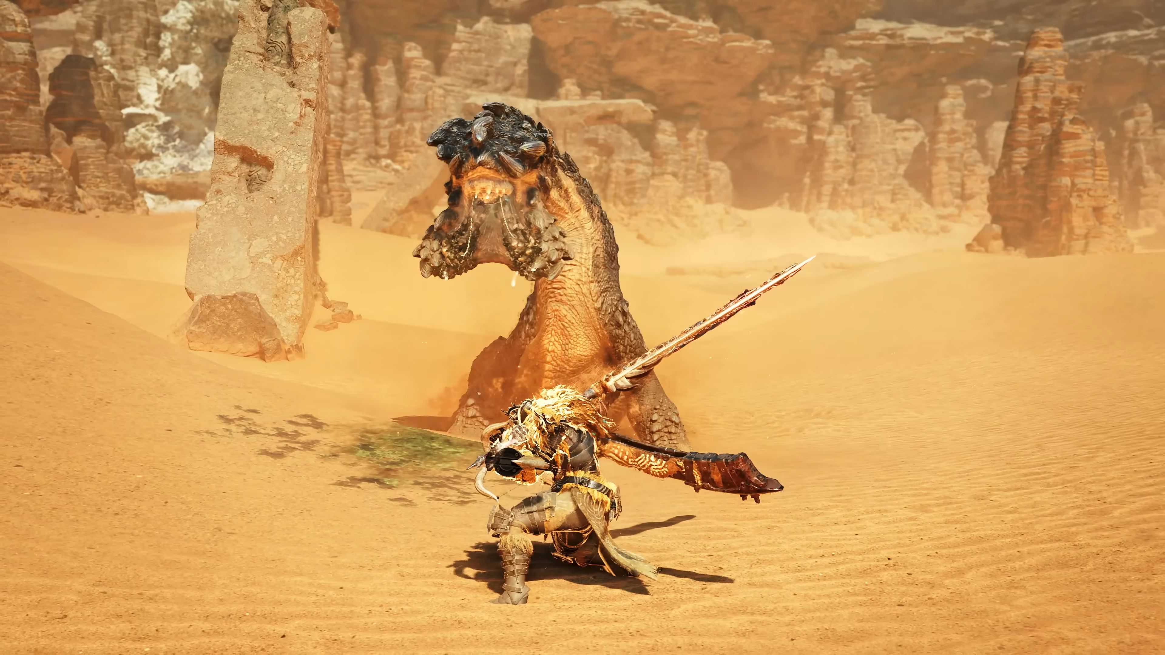 Longsword Roundslash move in Monster Hunter Wilds trailer