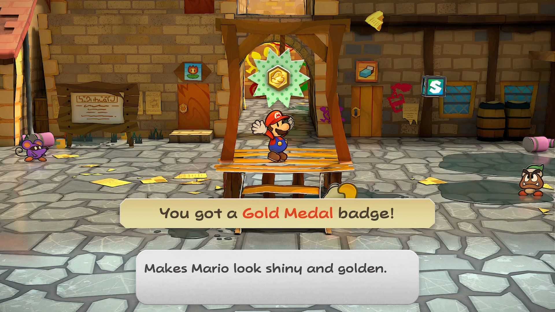 Paper Mario: A Porta dos Mil Anos - Distintivo da Medalha de Ouro