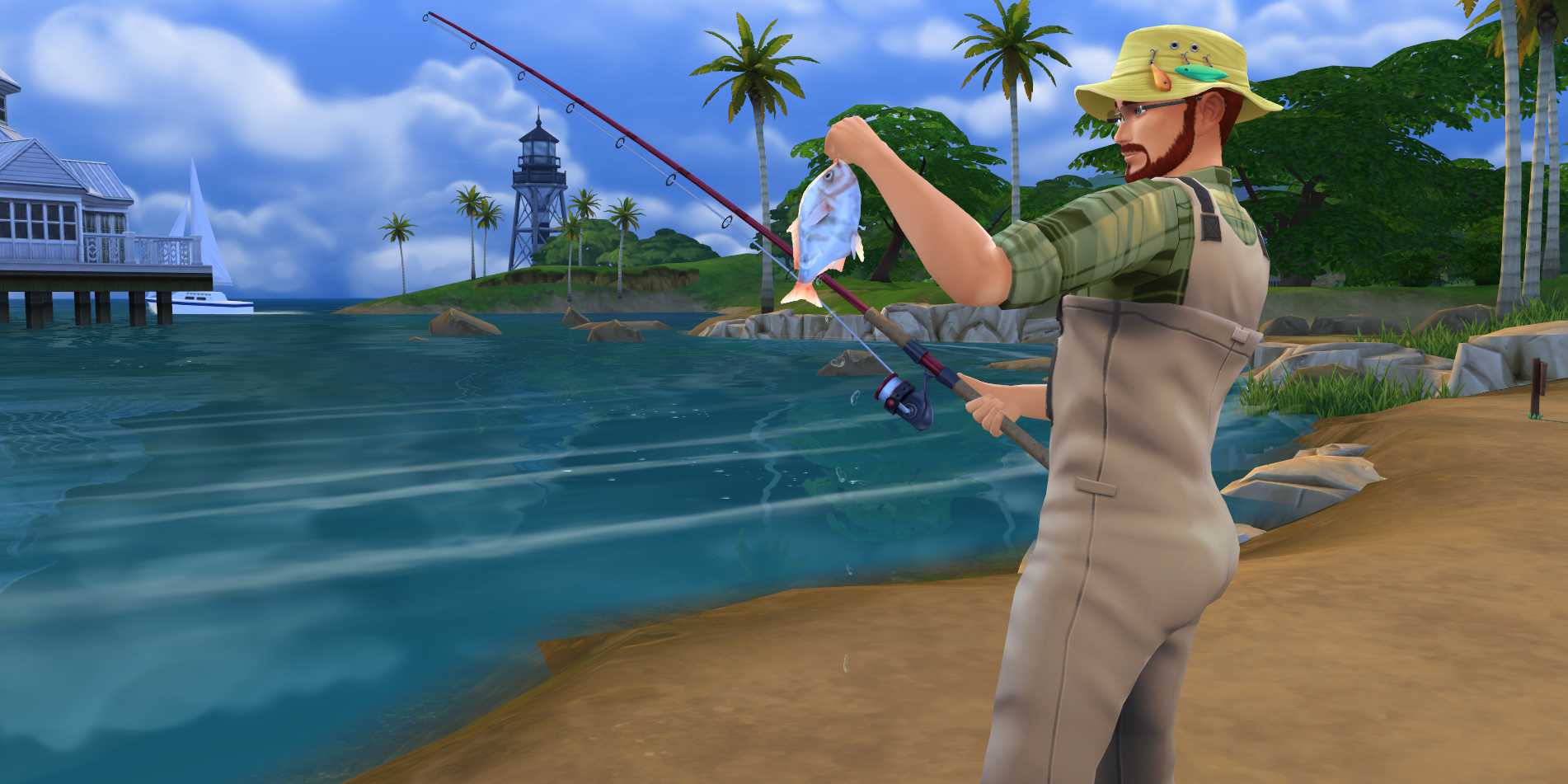 The Sims 4 Um Sim está pescando