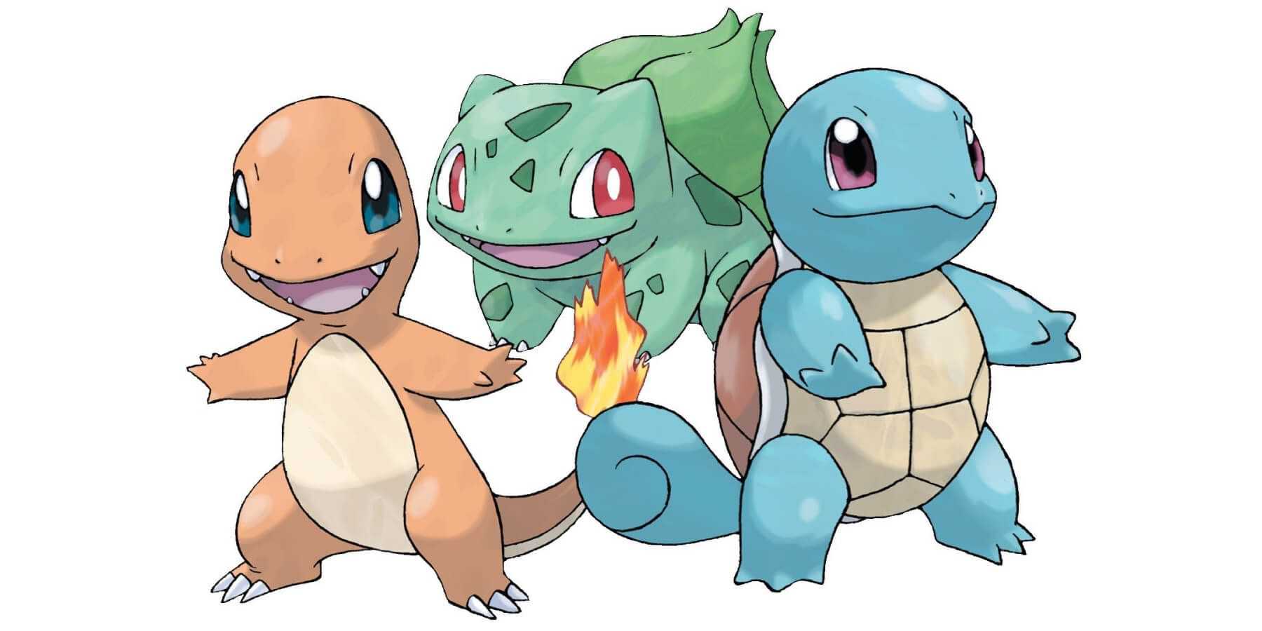 Pokemon inicial da região de Kanto - Charmander, Bulbasaur e Squirtle