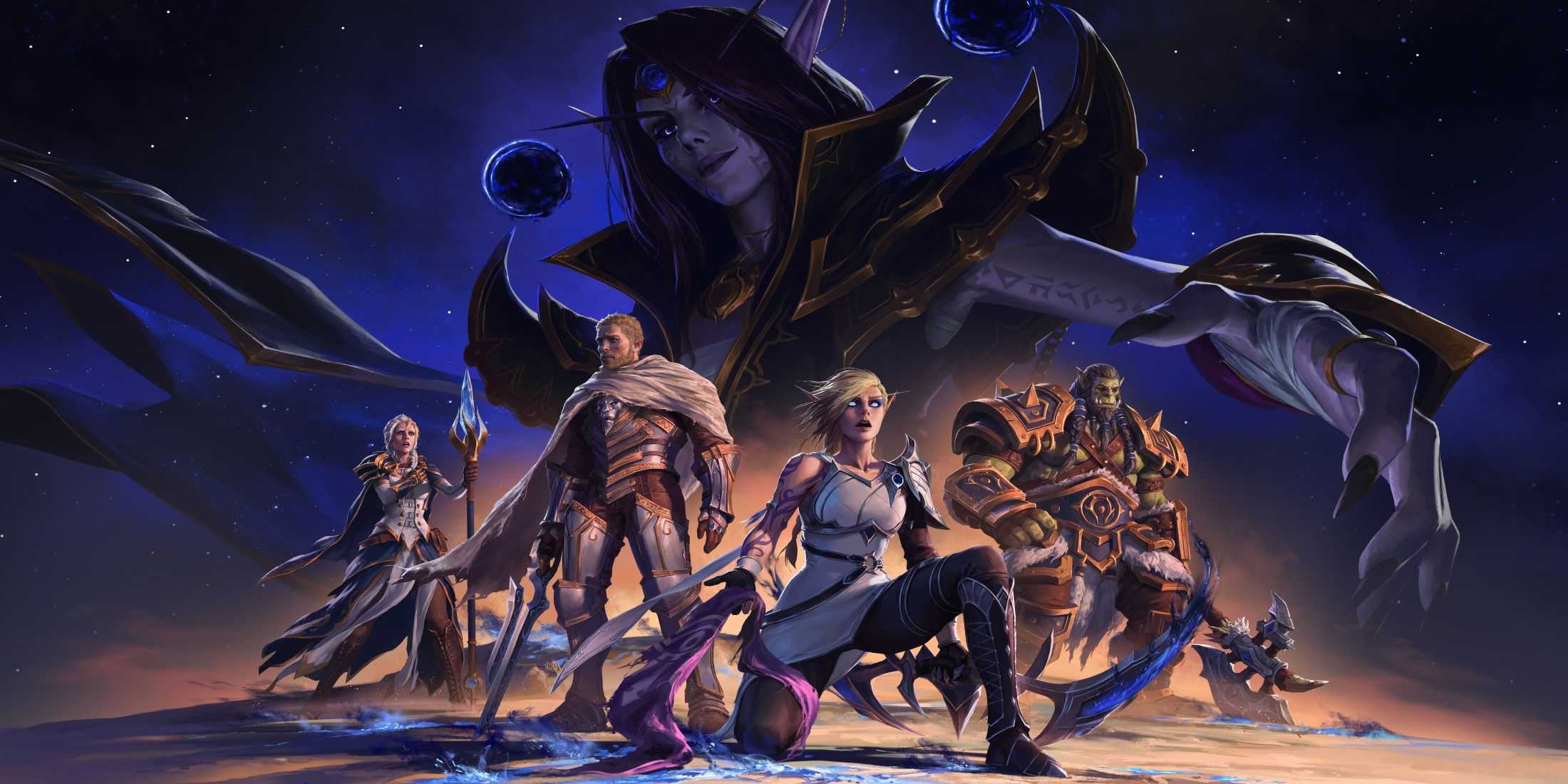 world-of-warcraft-the-war-within-key-art-xalatath-alleria-thrall-anduin-jaina-dark-background-2200x1100