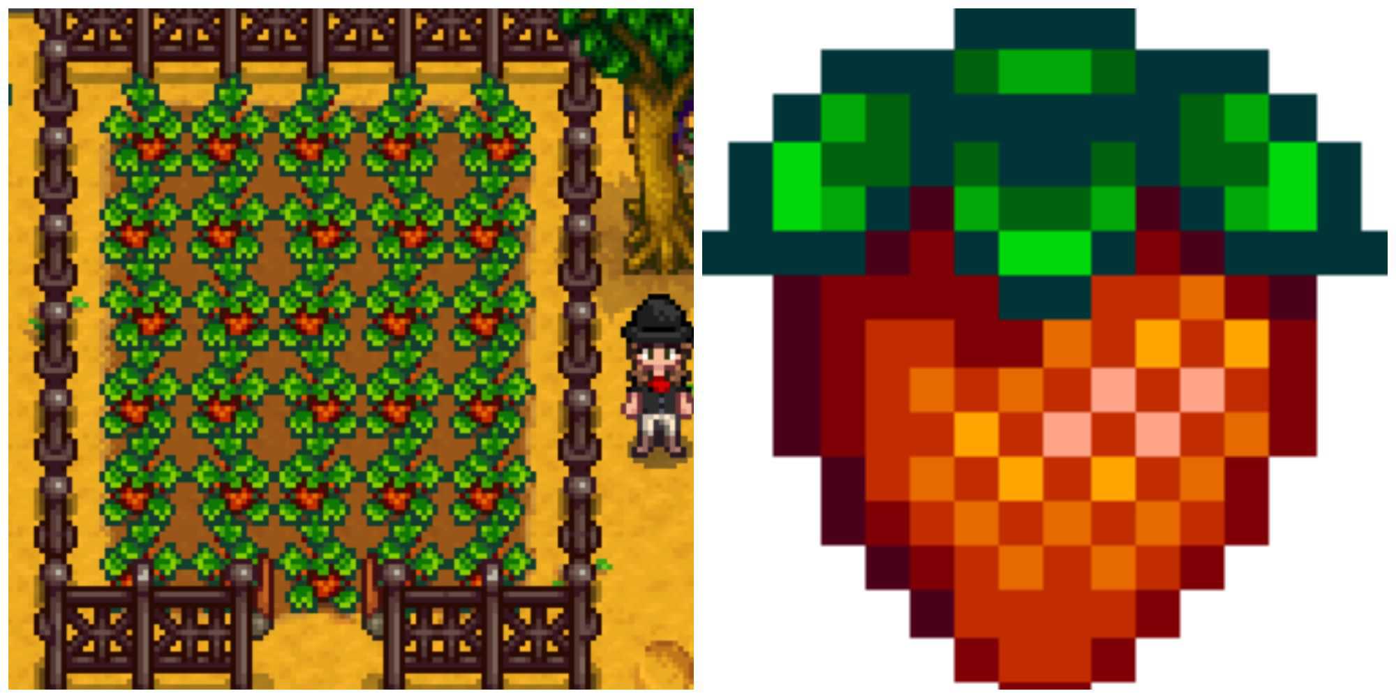 Picture showing strawberries in Stardew Valley.