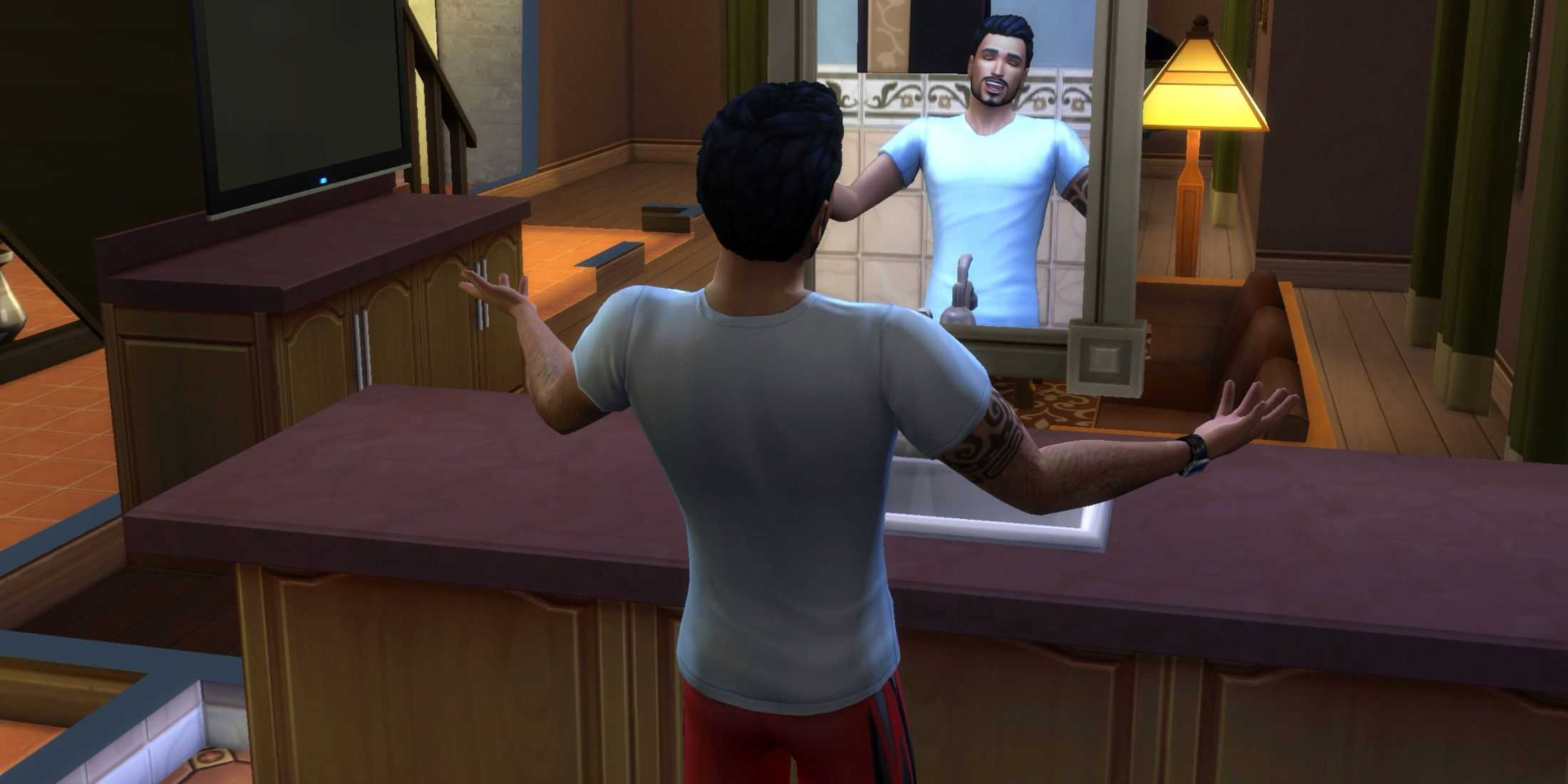 don lothario laughing in the mirror