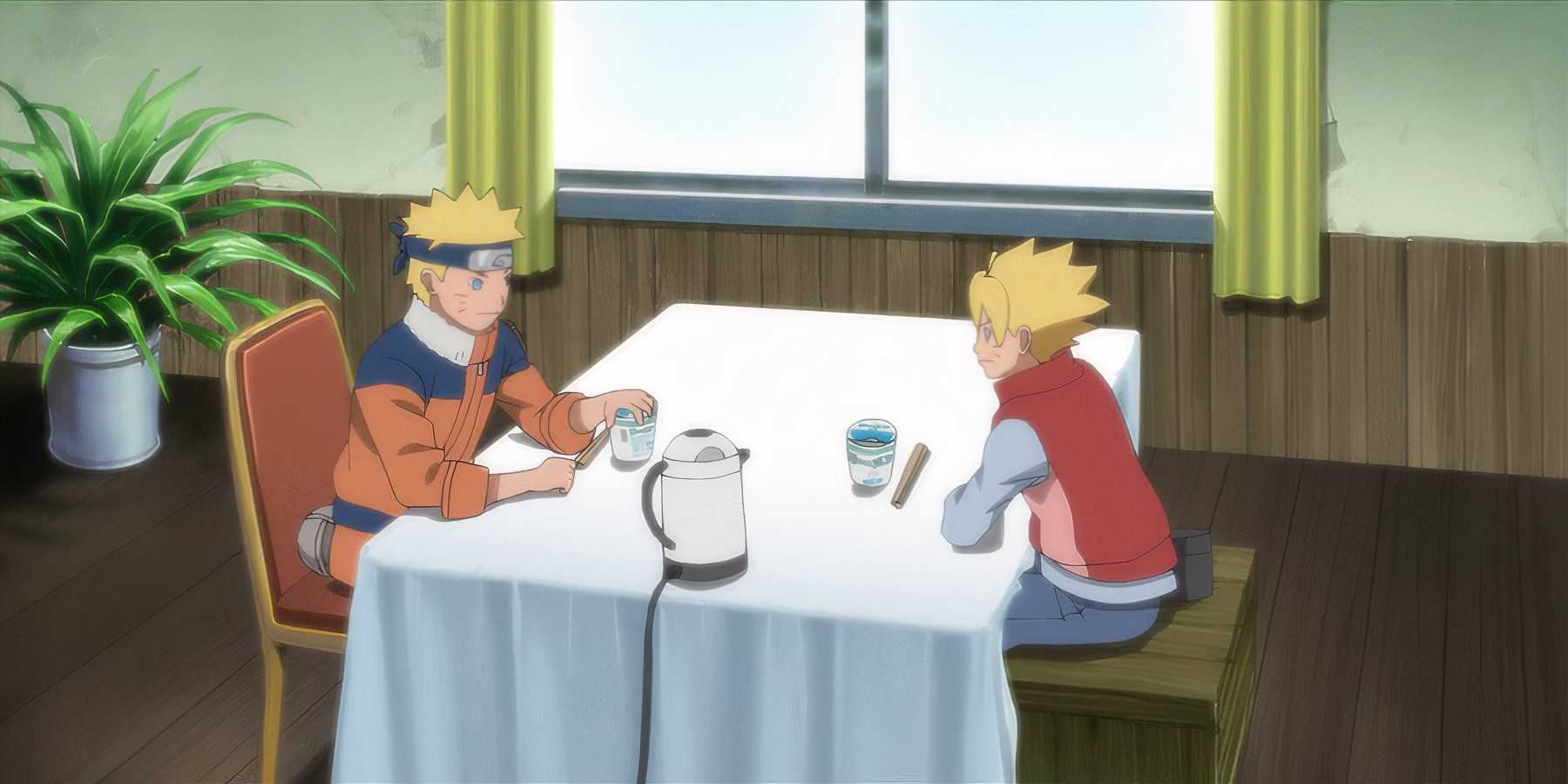 Naruto e Boruto conversando