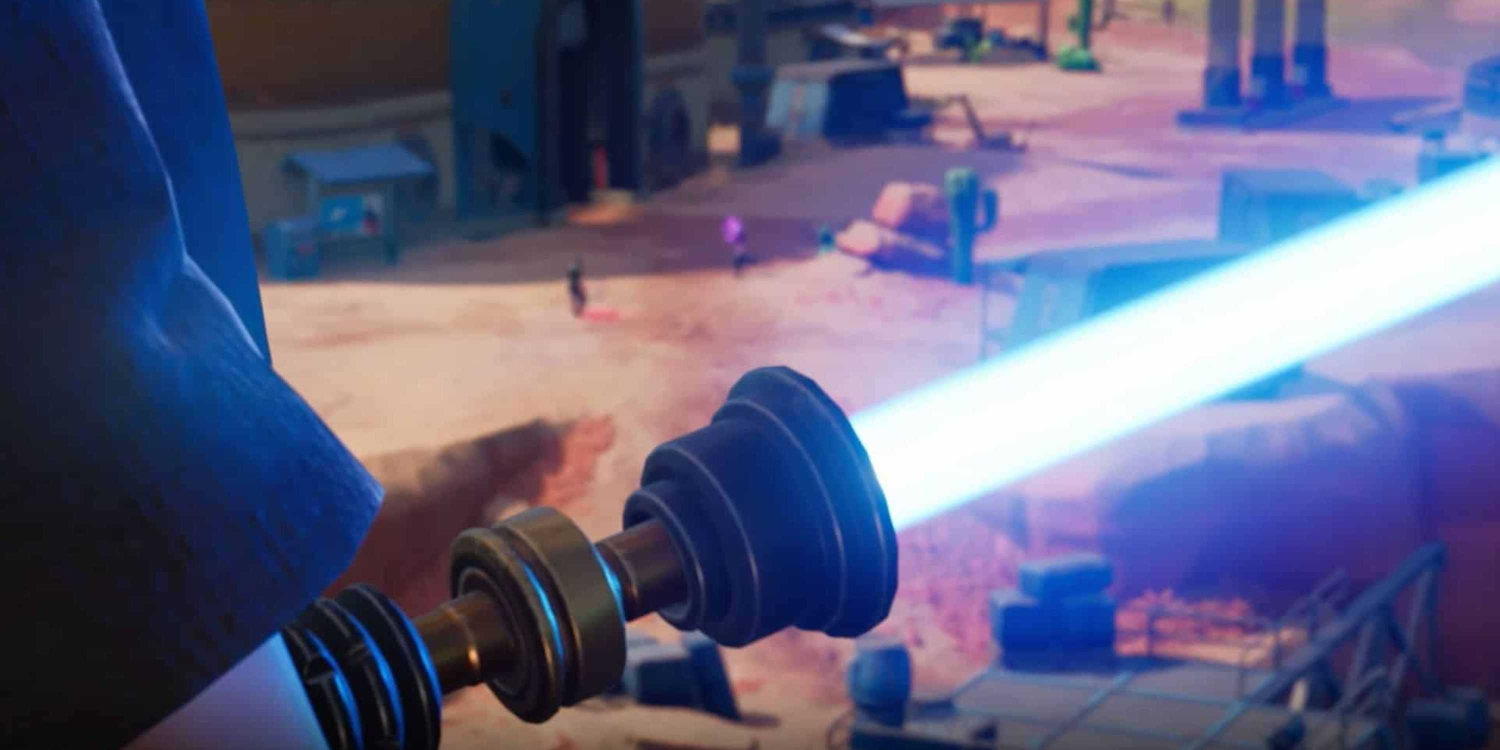 obi-wan segurando seu sabre de luz em Fortnite