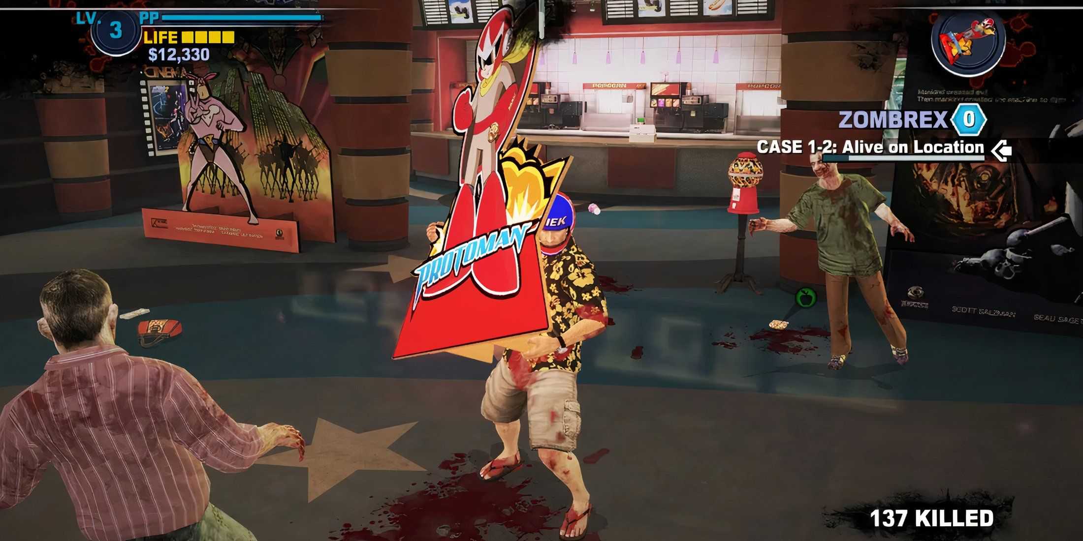 Using a sign to kill zombies in Dead Rising 2