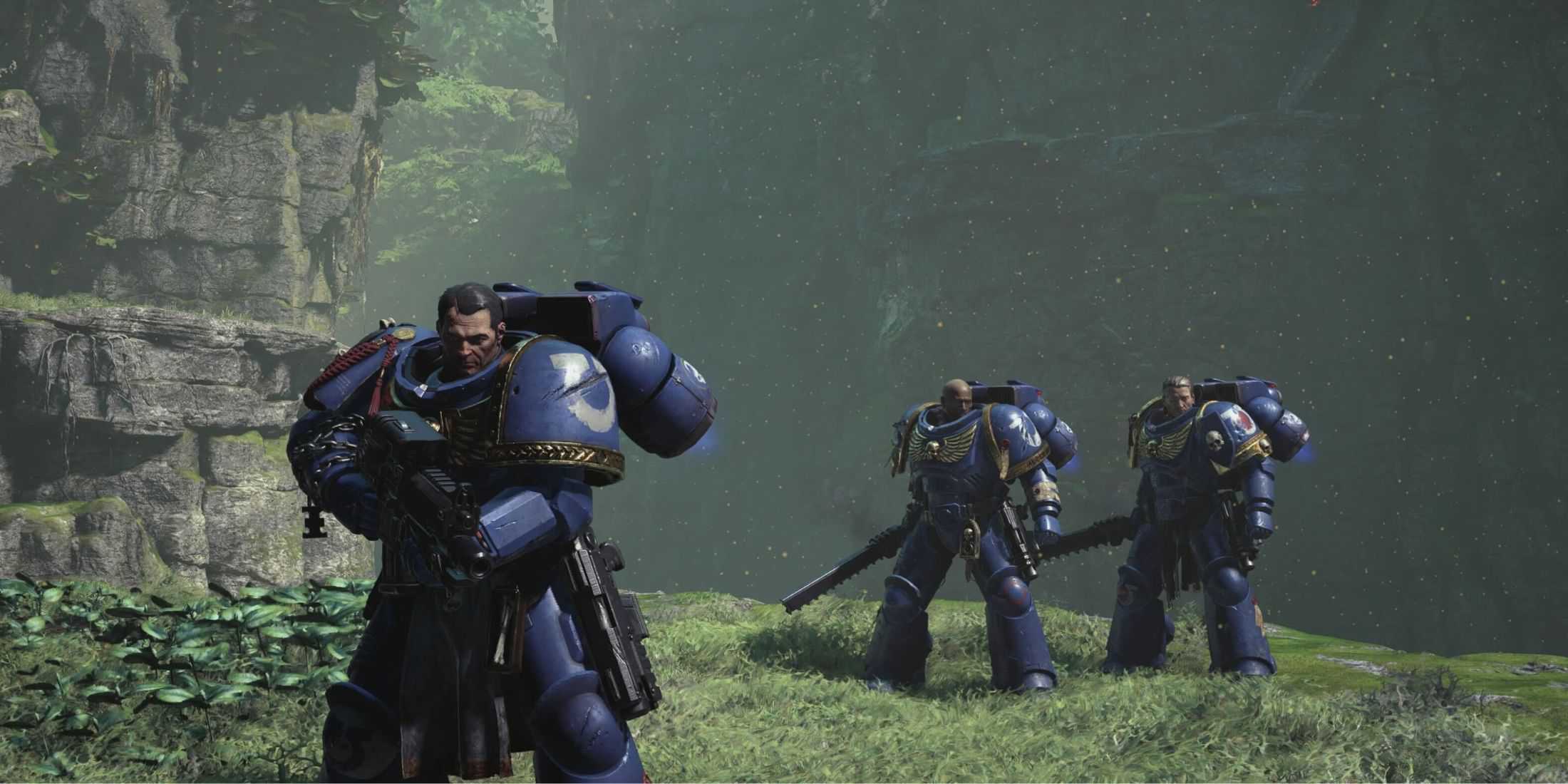 Titus with his comrades in Space Marine 2