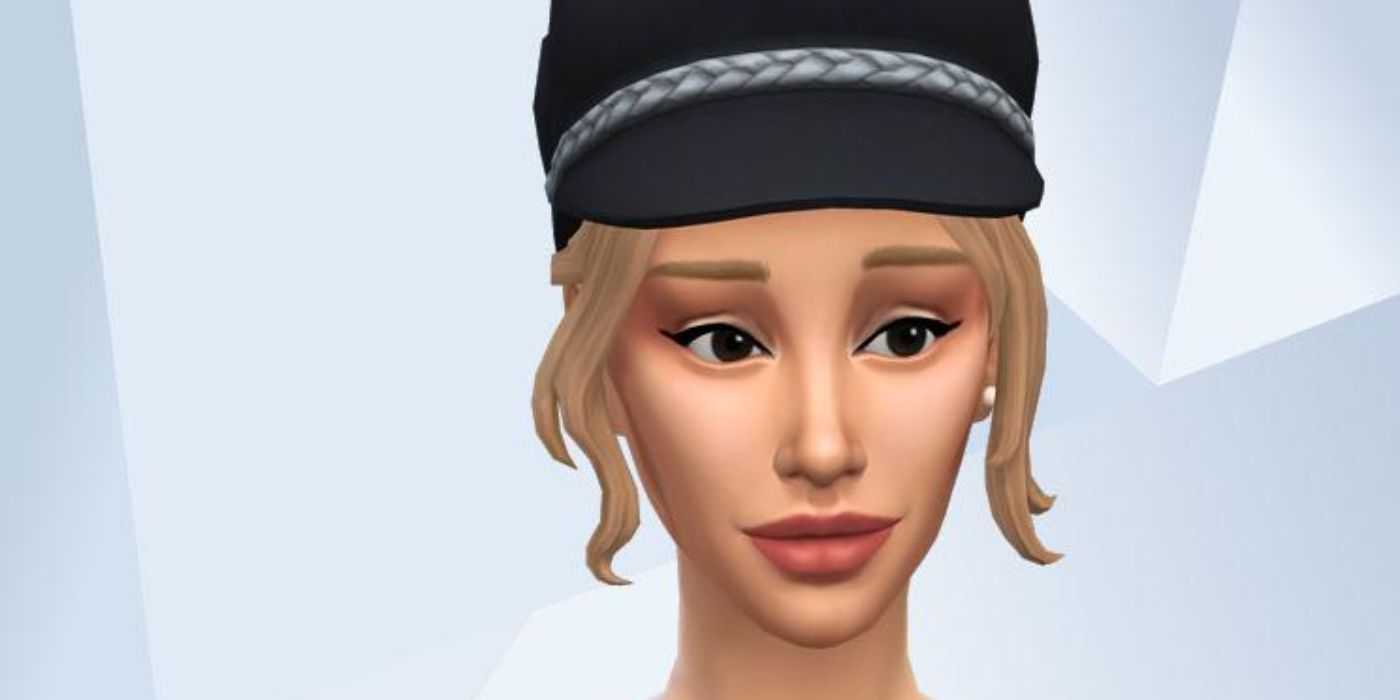 Uma imagem de Ariana Grande recriada em The Sims 4