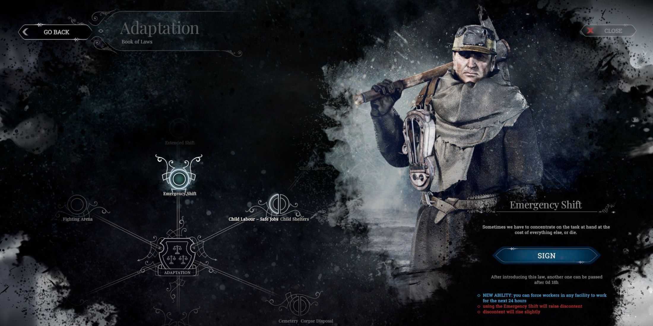 Lei de Mudança de Emergência Frostpunk