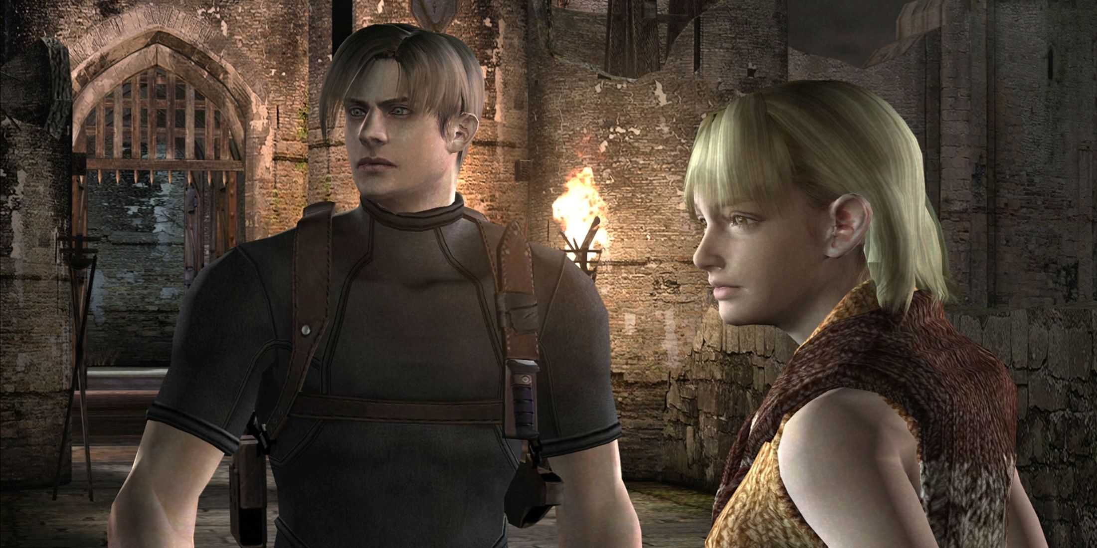 Resident Evil 4 - Leon and Ashley staring off to the left