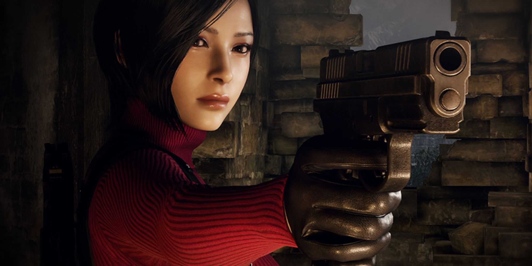 Ada Wong pointing a gun