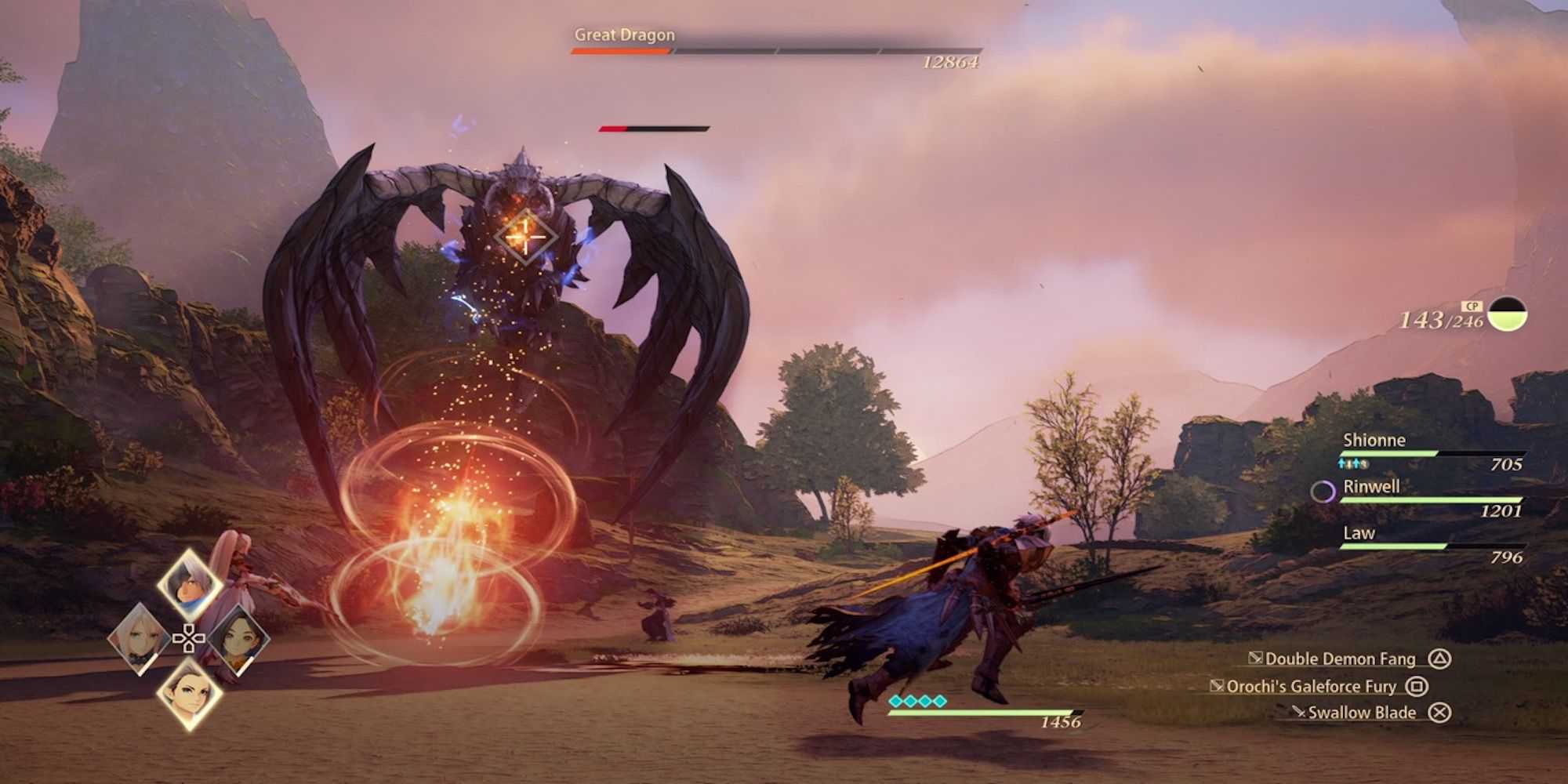 Fighting enemies in Tales of Arise