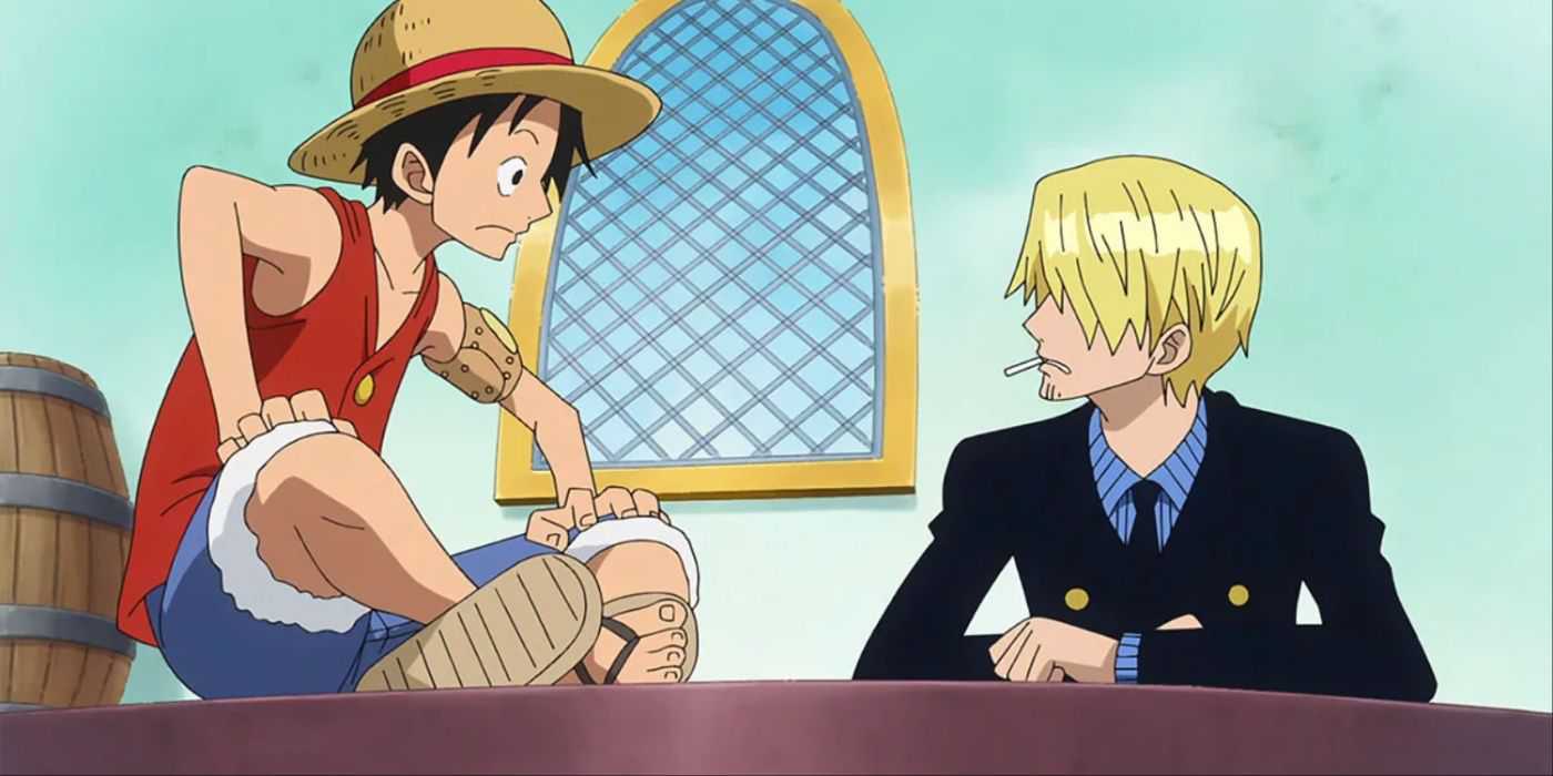 Luffy e Sanji Conversando Um Com O Outro em One Piece