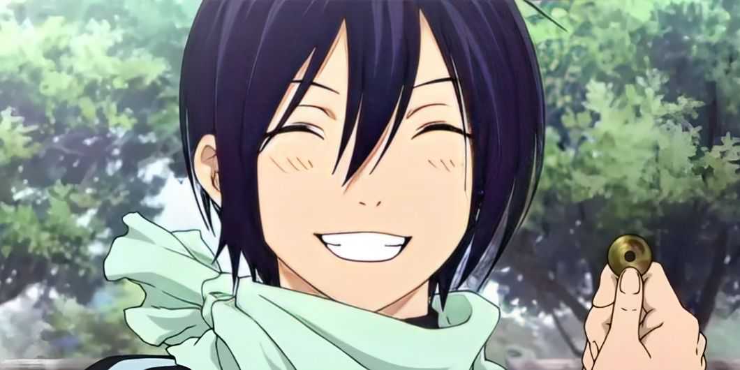 Yato from Noragami holding a coin