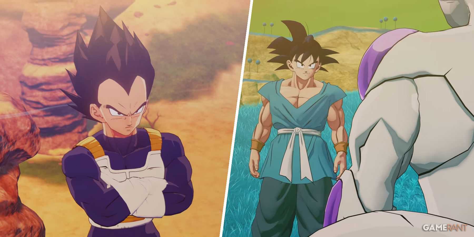 Vegeta, Goku e Freeza em Dragon Ball Z: Kakarot - A próxima jornada de Goku