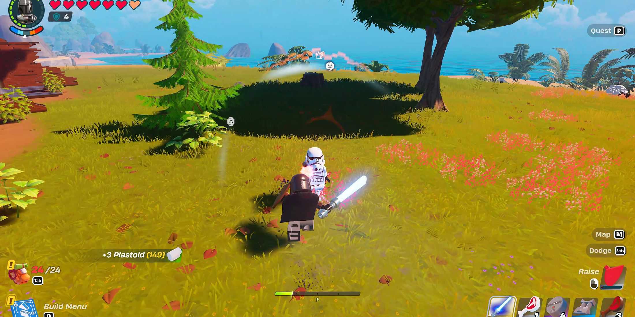 how to get an E-11 Blaster from a Stormtrooper in LEGO Fortnite - 1 