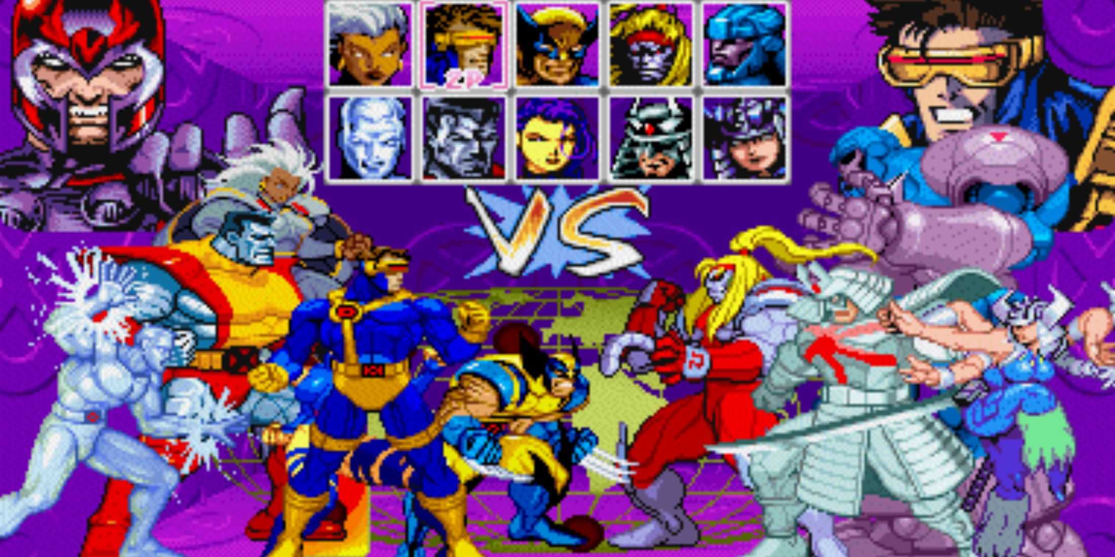 Character selection screen X Men Children Of The Atom