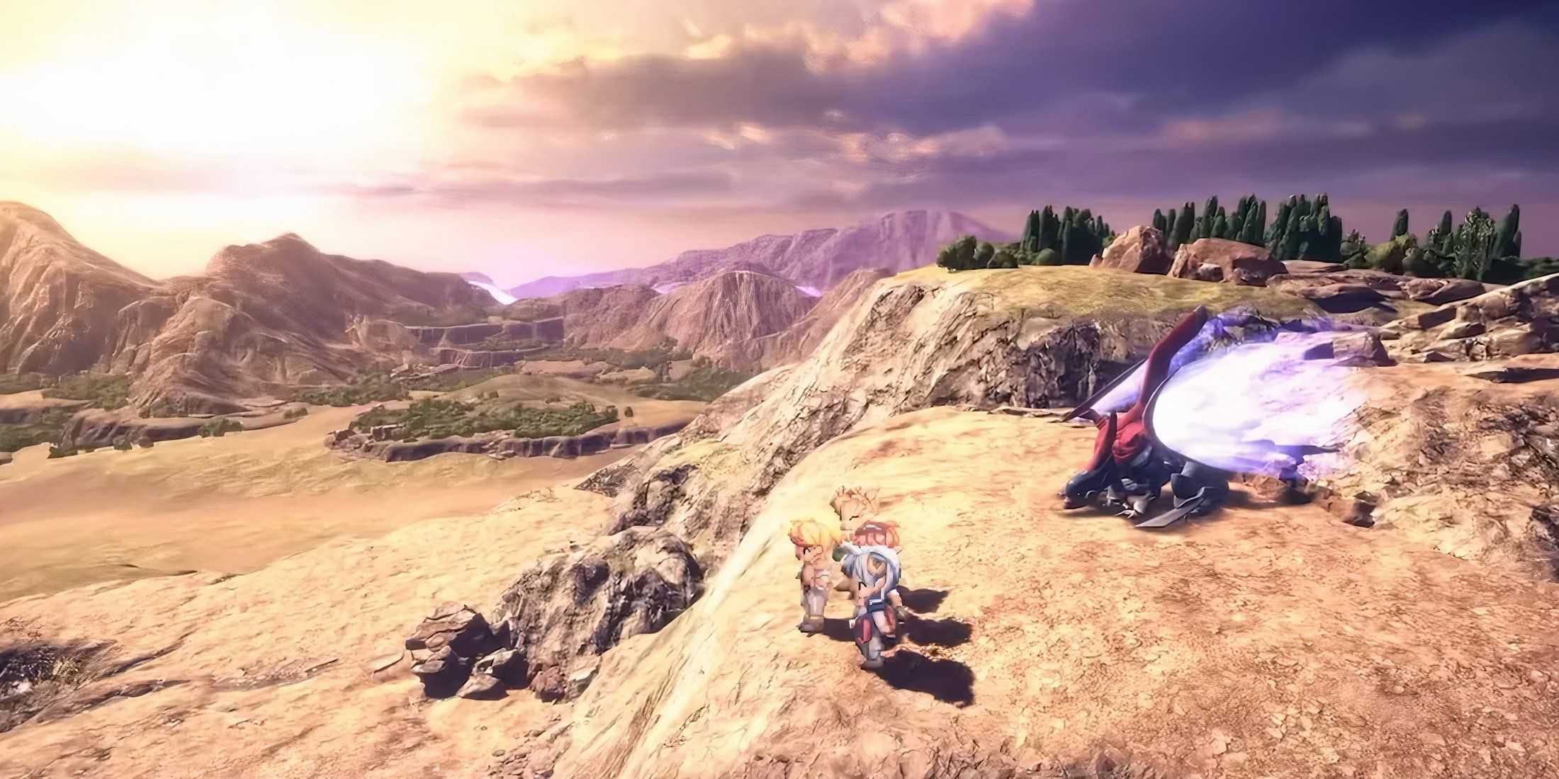 A ship and distant view in Star Ocean Second Story R