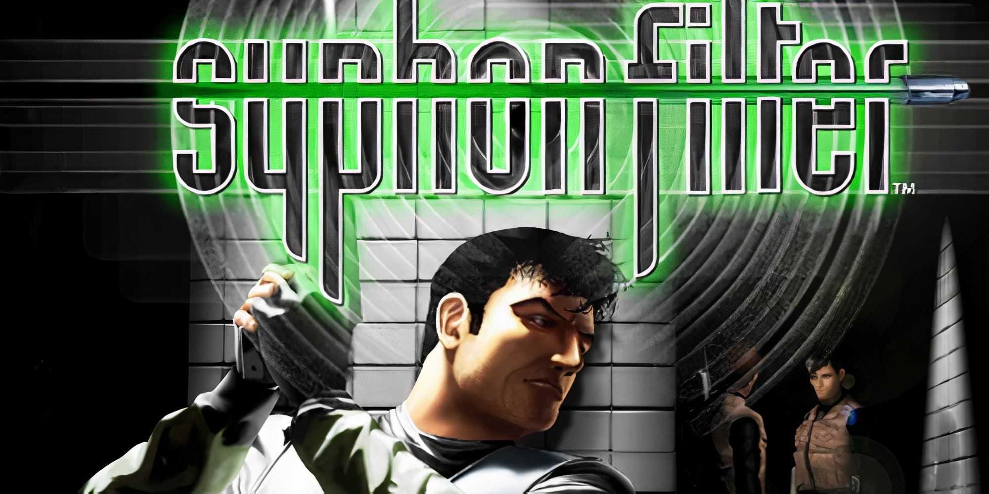 Promo art featuring Gabriel Logan in Syphon Filter 1