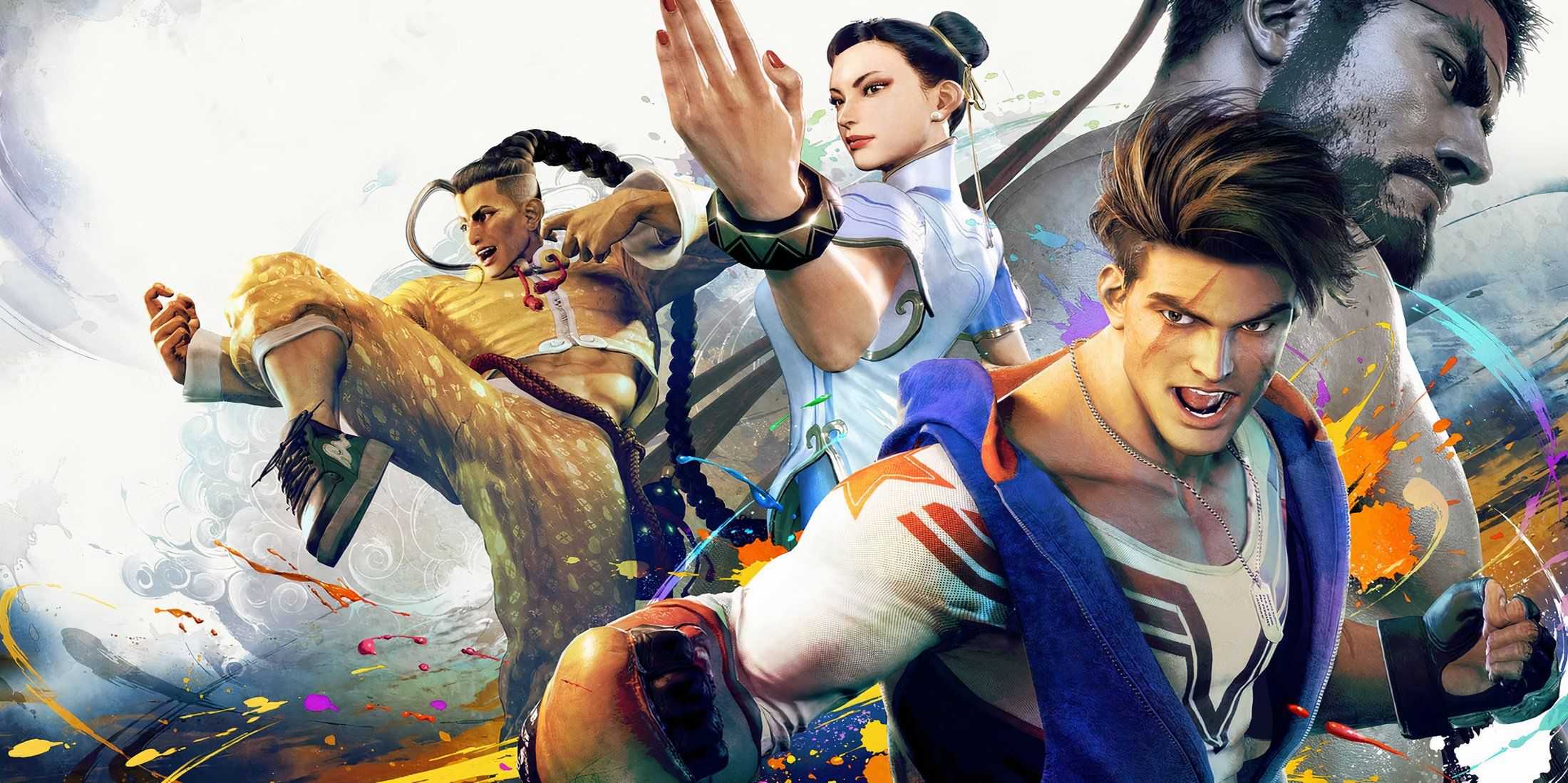 Vários personagens de Street Fighter 6 em poses de luta