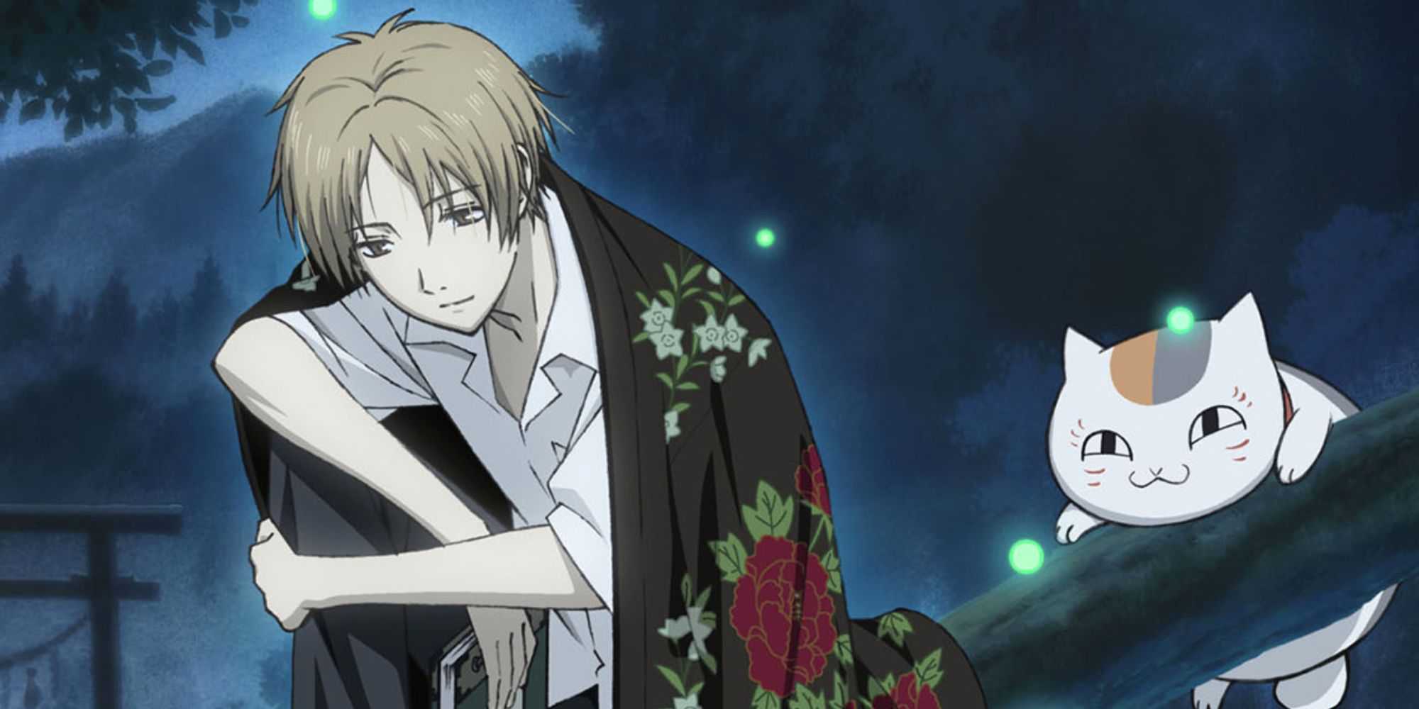 Natsume's Book of Friends - a man and a cat