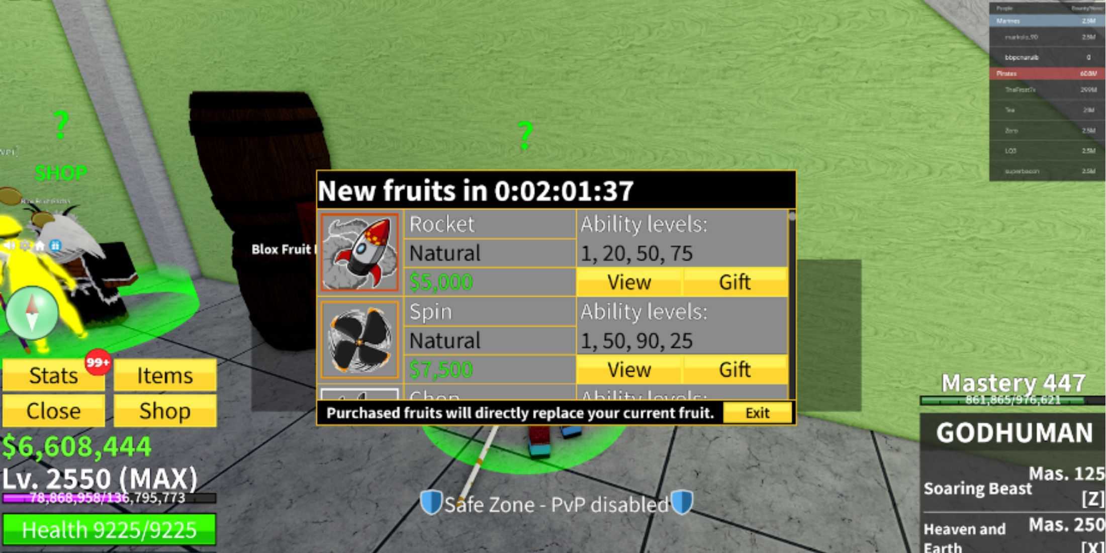 Frutas em Frutas Blox