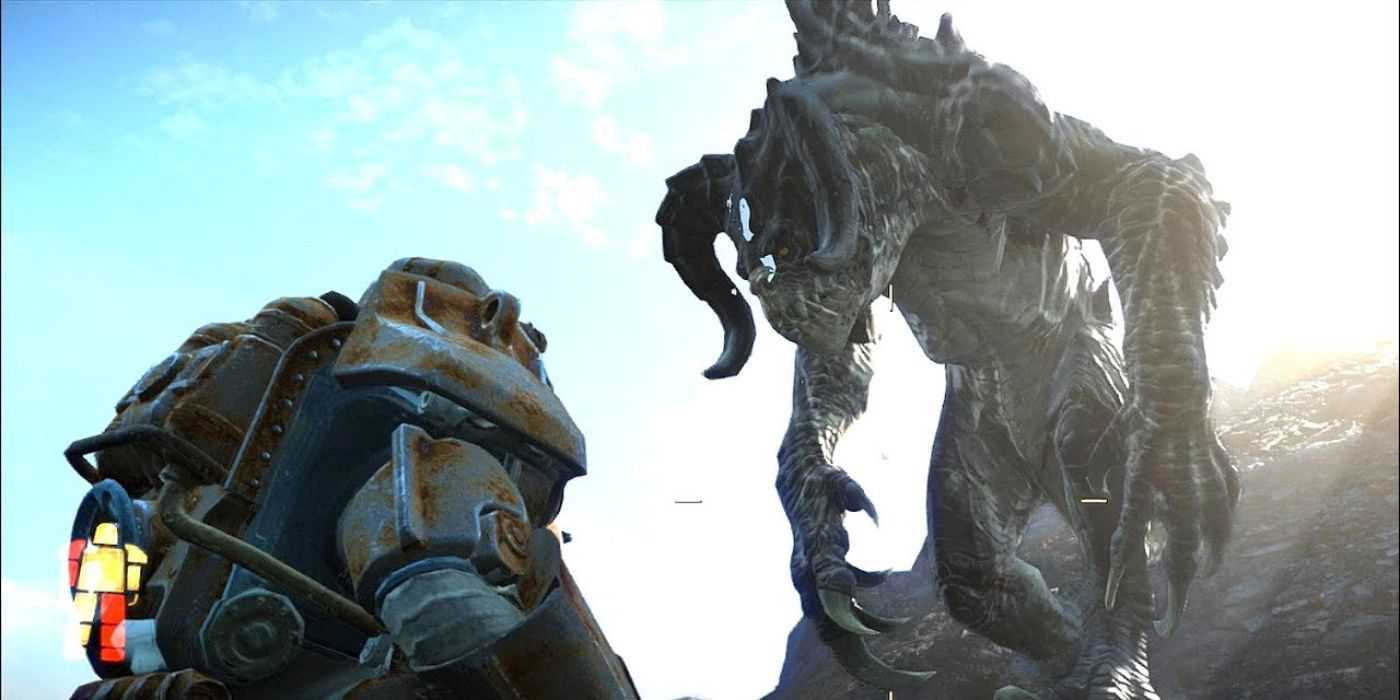 Armadura poderosa contra Deathclaw em Fallout 4