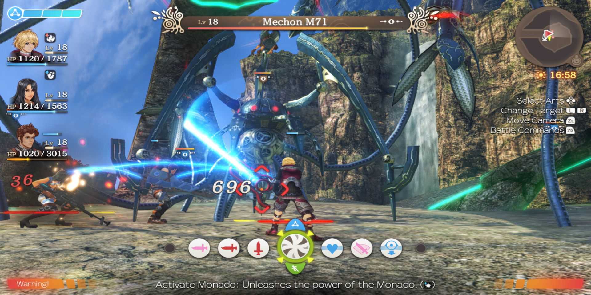 Xenoblade Chronicles: Definitive Edition battling mechon 