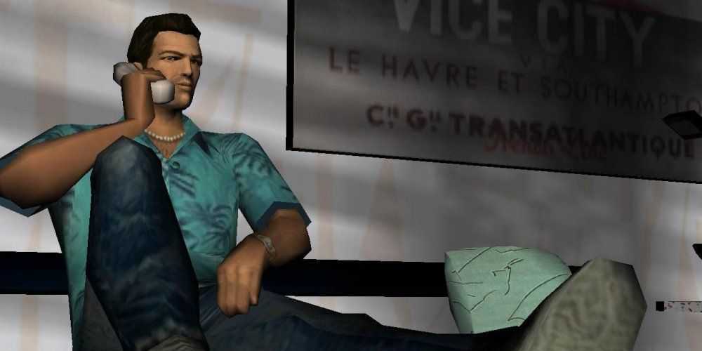 Tommy Vercetti em ação em GTA: Vice City