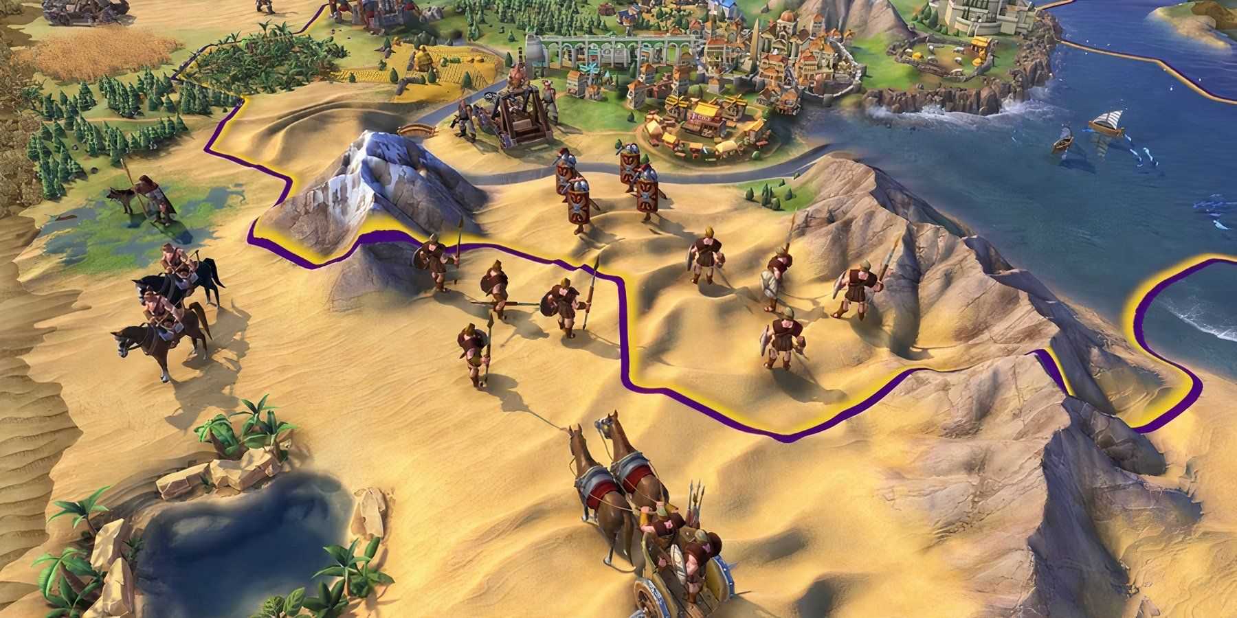 An army frontline in Civilization 6