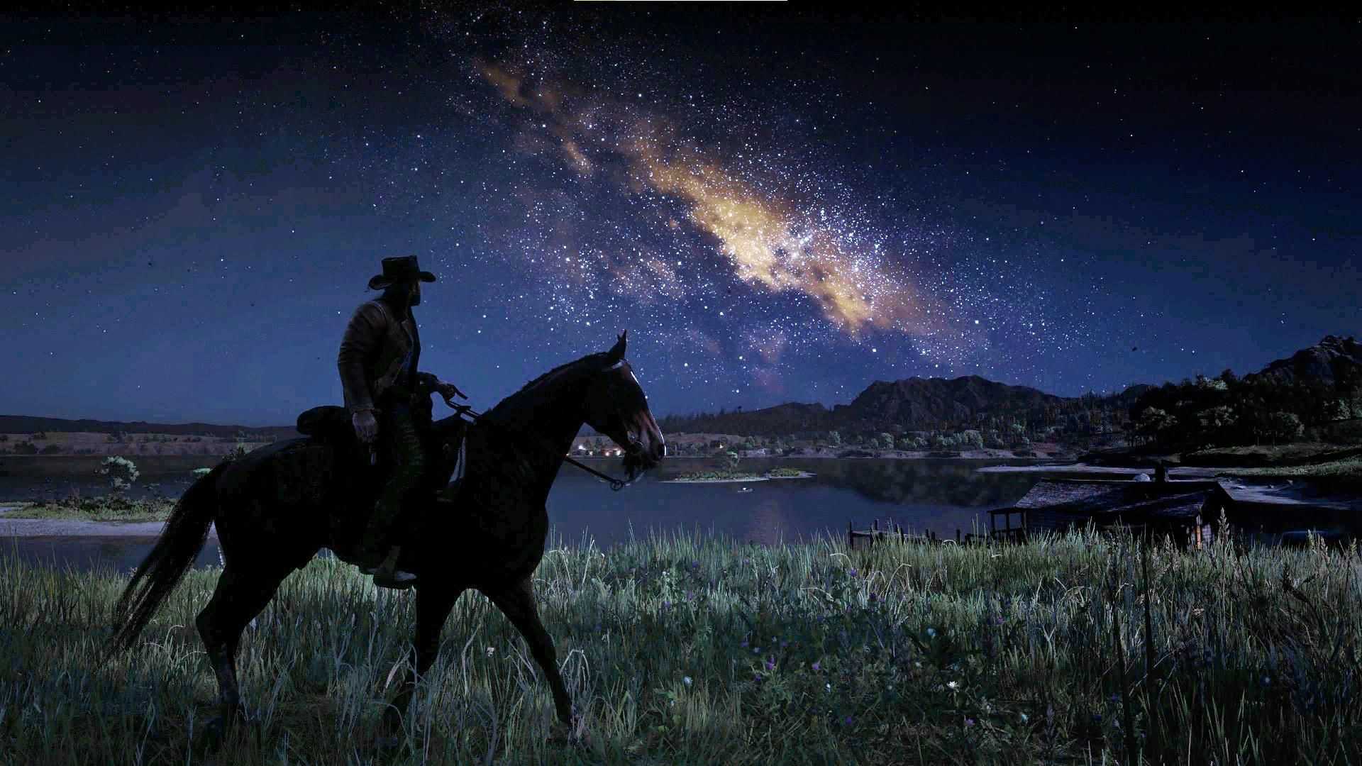 Red dead redemption 2 night sky view