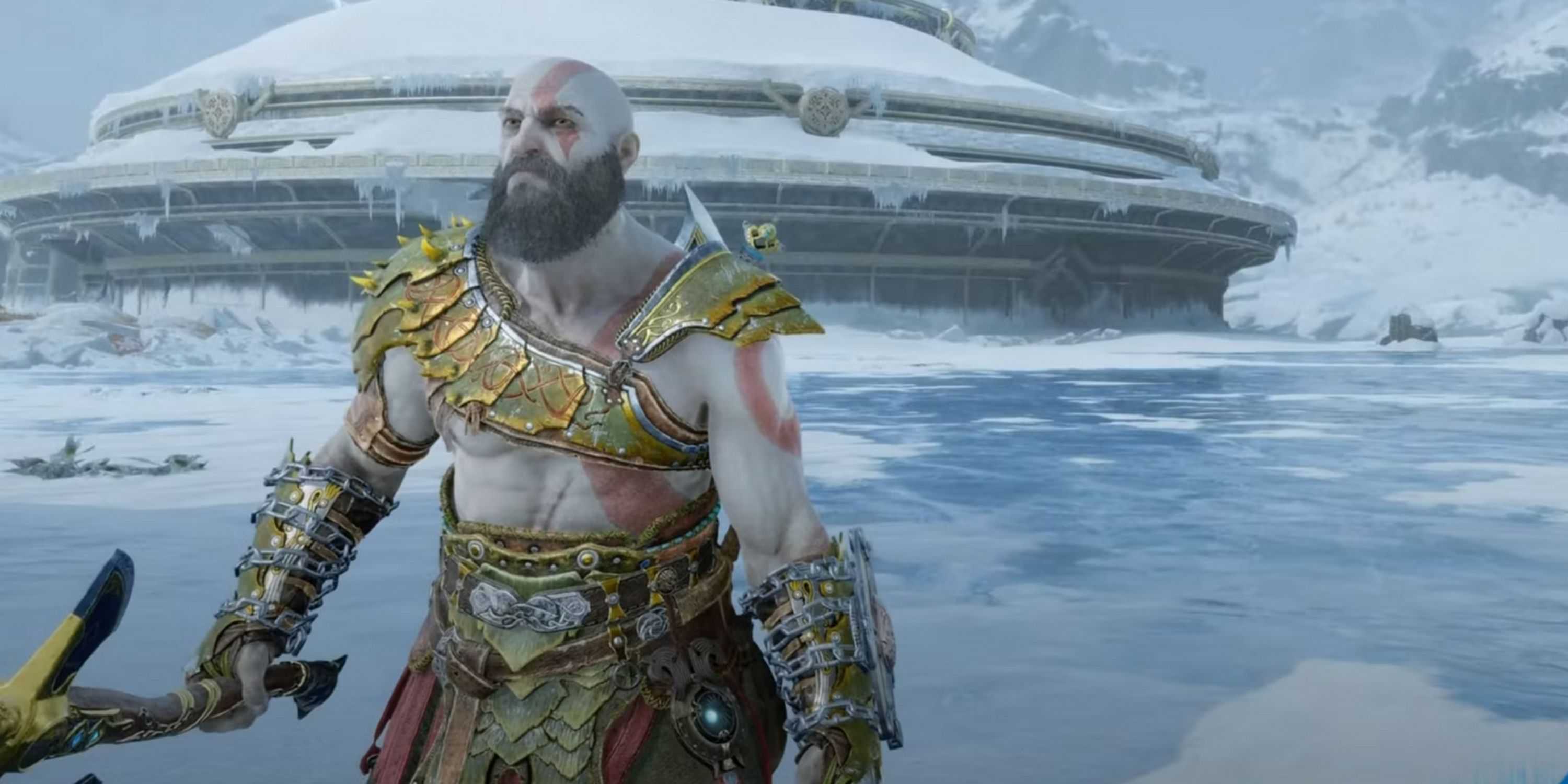 Conjunto de caçadores em God of War Ragnarok