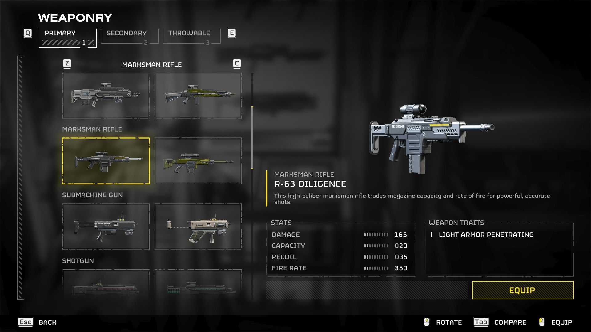 O rifle Diligence aprimorado em Helldivers 2