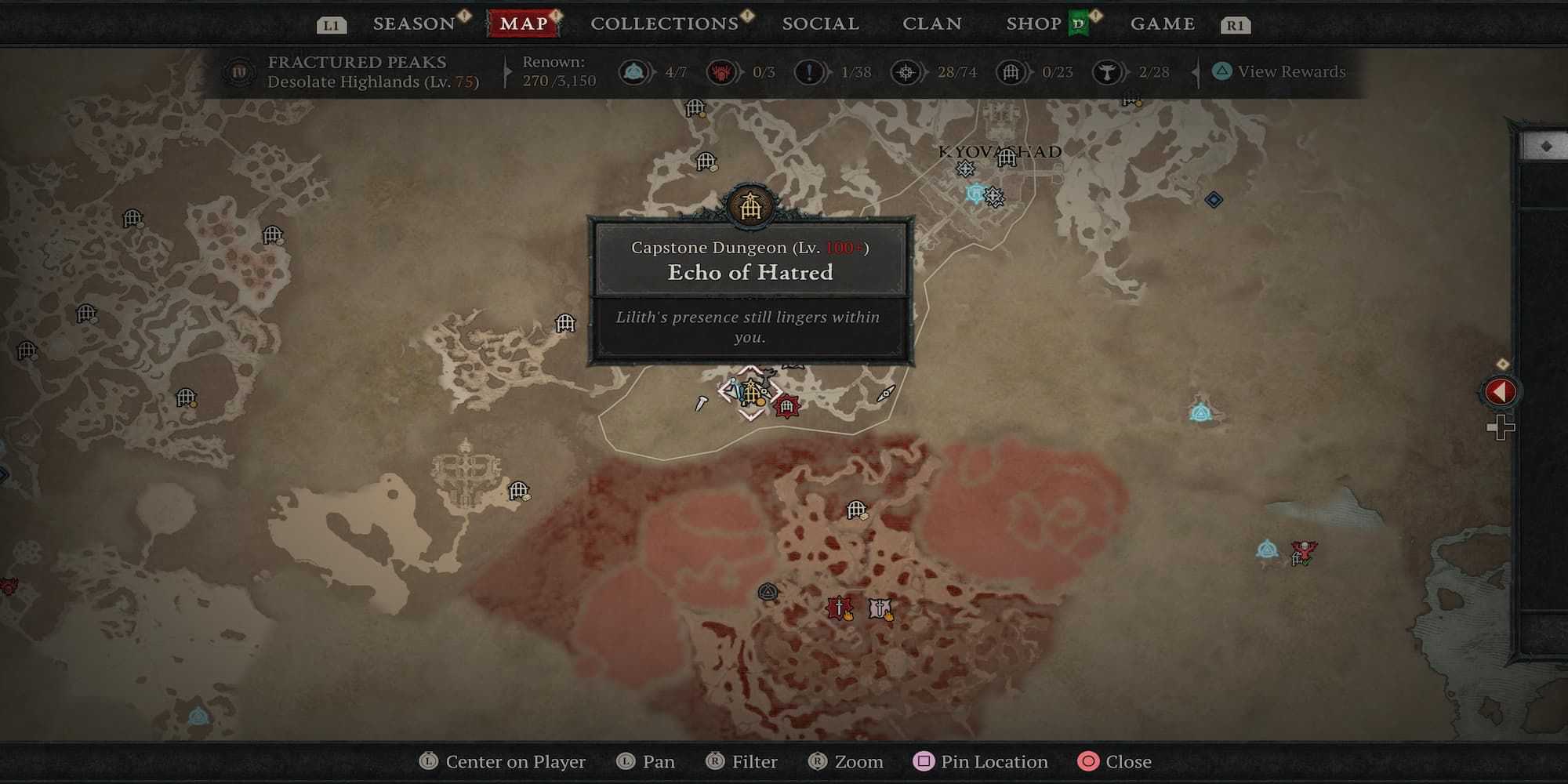 The Echo Of Hatred Dungeon On The Map 