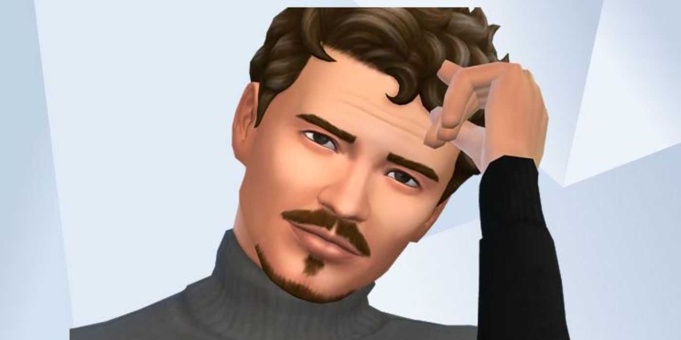 Uma imagem de Pedro Pascal recriada em The Sims 4